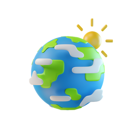 Earth And Sun 3D Illustration