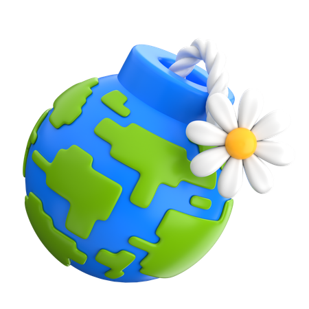 Earth Bomb Global Peace  3D Icon