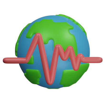 Earth Cardiogram  3D Icon