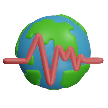 Earth Cardiogram  3D Icon