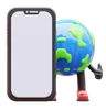 Earth Character Presenting Blank Smartphone Screen