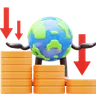 Earth Character Showing Money Graph Falling Down