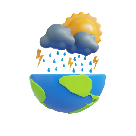 Earth Climate Change  3D Icon