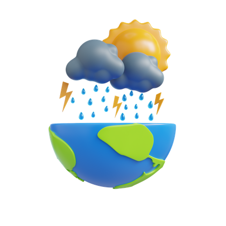 Earth Climate Change  3D Icon