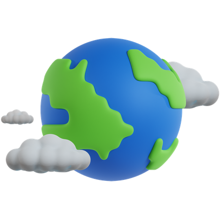 Earth Cloud  3D Icon