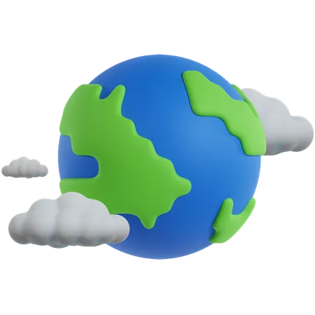 Earth Cloud  3D Icon