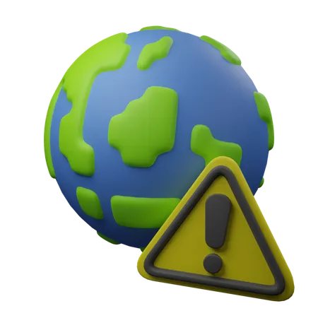 Earth Danger Sign  3D Icon