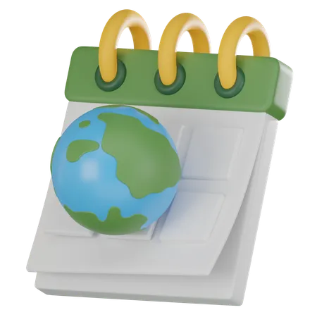 Eco Conscious Calendar Icon Symbolizing Earth Day Perfect For Promoting Environmental Awareness Globally 3 D Render Illustrat 3D Icon