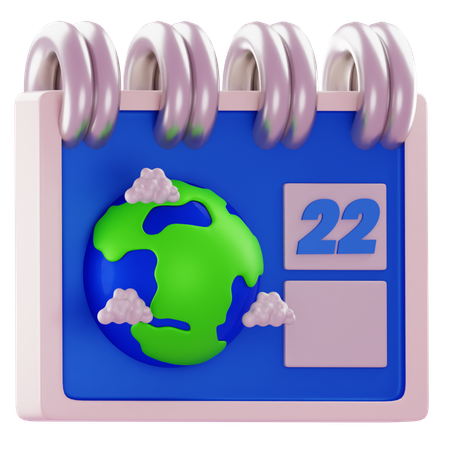 Earth Day Calendar  3D Icon