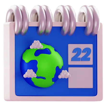 Earth Day Calendar  3D Icon