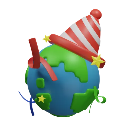 3 D Rendering Of Earth Day Icon Of 3D Icon