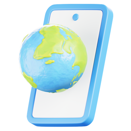 지구 디지털  3D Icon