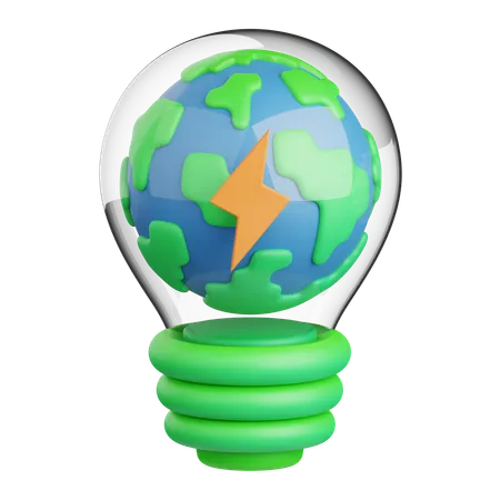 3 D Rendering Earth Energy Isolated Useful For Ecology Energy Eco Green Recycling And Technology 3D Icon