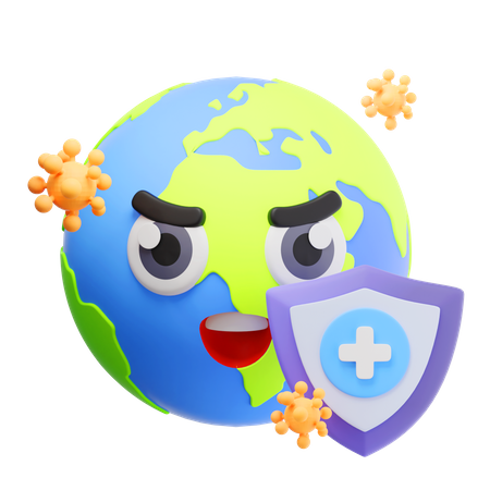 Earth Fight Virus  3D Icon