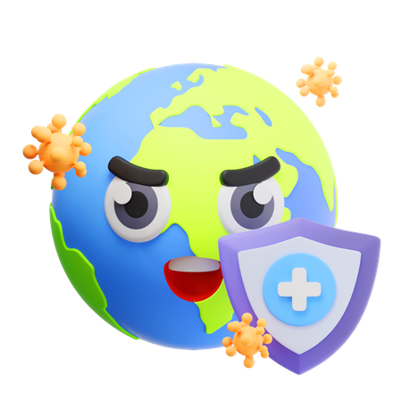 Earth Fight Virus 3D Icon