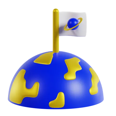 Earth Flag  3D Icon