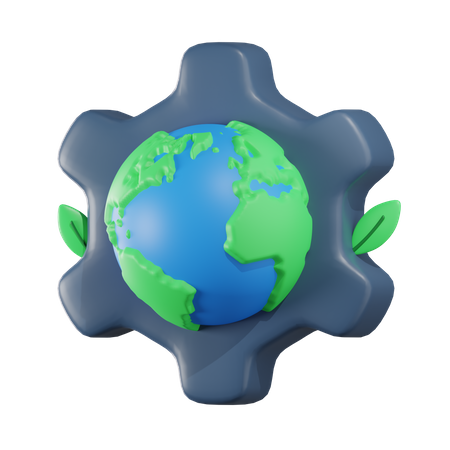 Earth Gear 3D Icon