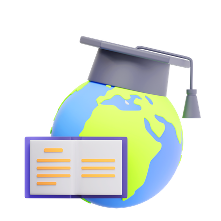 Earth Graduation  3D Icon