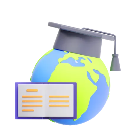 Earth Graduation  3D Icon