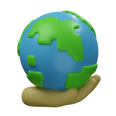 Earth Hand  3D Icon