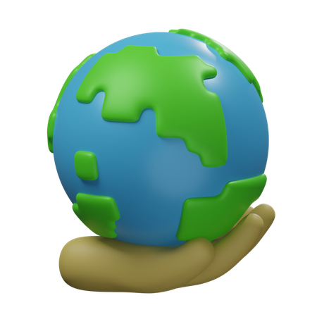 Earth Hand  3D Icon