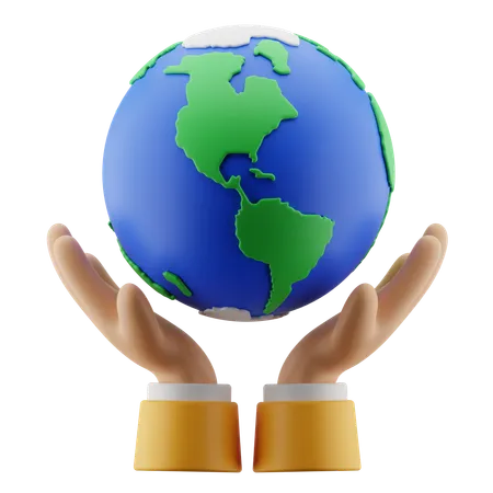 Earth Hand  3D Icon