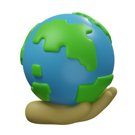 Earth Hand  3D Icon