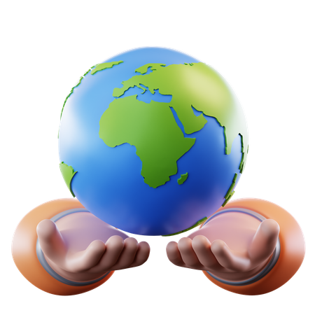 Earth Holding Hand  3D Icon