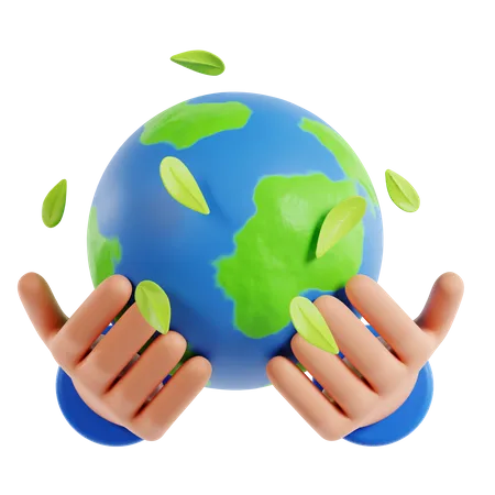 Earth Holding Hand  3D Icon