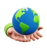 Earth Holding Hand