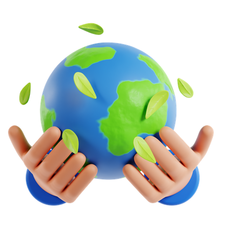 Earth Holding Hand  3D Icon