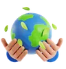 Earth Holding Hand