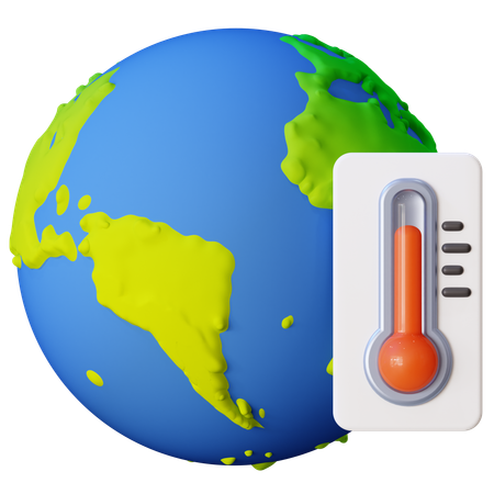 Earth Hot Temperature  3D Icon