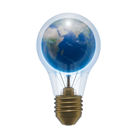 Earth Hour Light Bulb  3D Icon