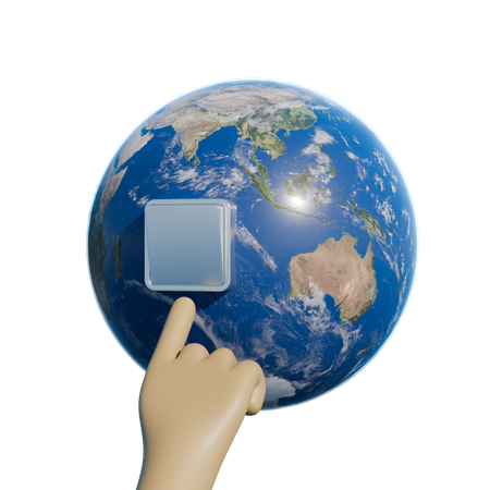 Earth Hour Power Switch Button  3D Icon