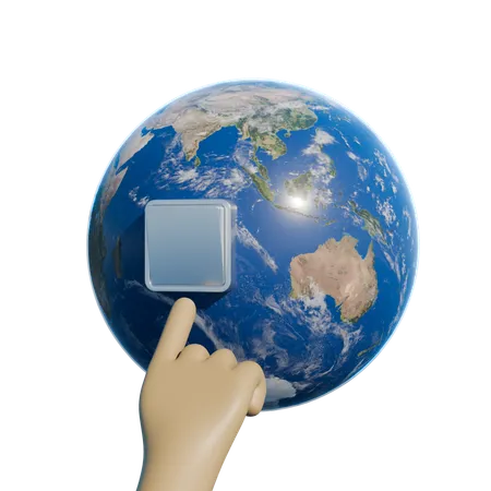 Earth Hour Power Switch Button  3D Icon