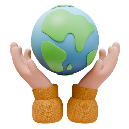 Earth In Hand  3D Icon