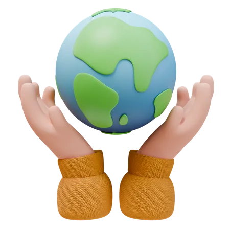 Earth In Hand  3D Icon