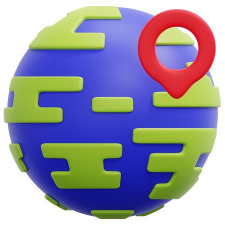 Earth Loaction  3D Icon