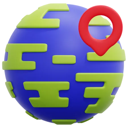 Earth Loaction  3D Icon