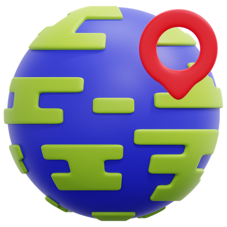 Earth Loaction  3D Icon
