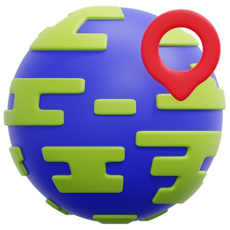 Earth Loaction 3D Icon