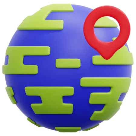 Earth Loaction 3D Icon