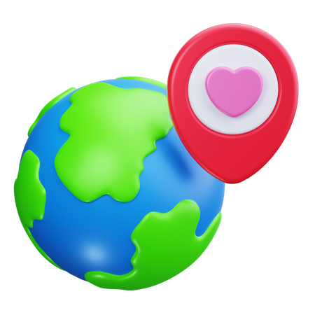 Earth Location  3D Icon