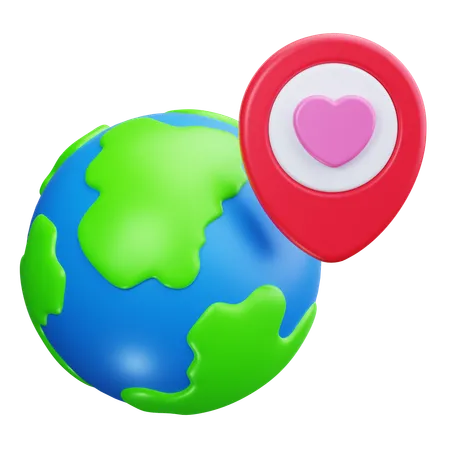 Earth Location  3D Icon