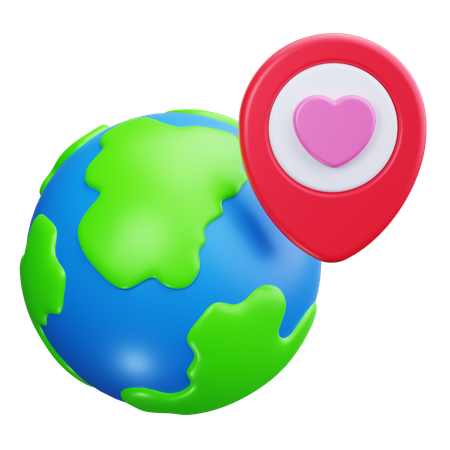 Earth Location  3D Icon