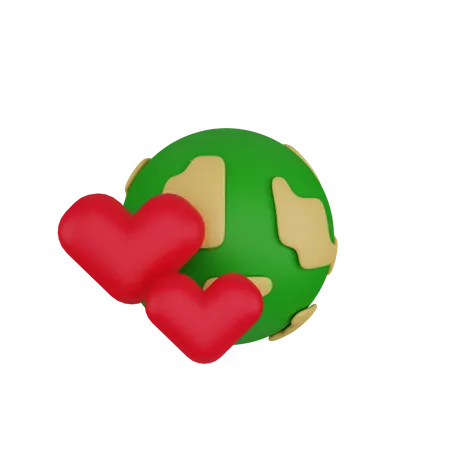 Earth Love  3D Icon