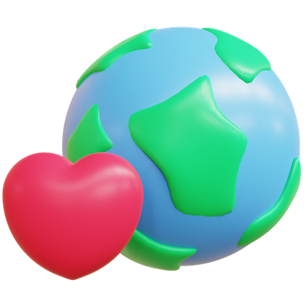 Earth Love  3D Icon