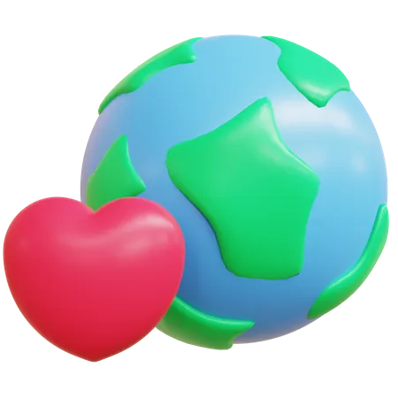 Earth Love  3D Icon