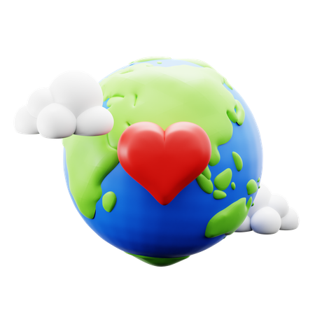 Earth Love  3D Icon